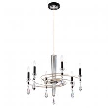  S5606-709/18R - Tempest 6 Light 120V Chandelier in Soft Gold/Black with Clear Radiance Crystal